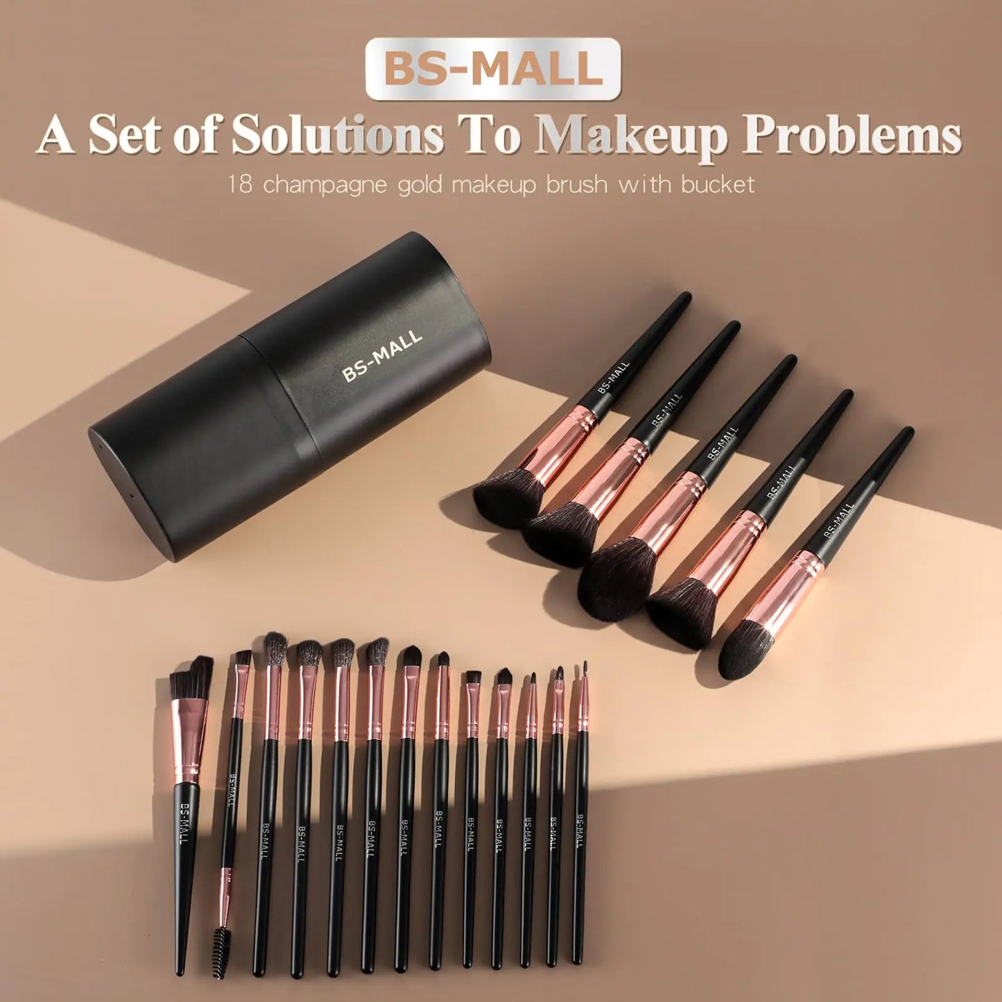 BS-MALL Makeup Brush Set 18 Pcs Premium Synthetic