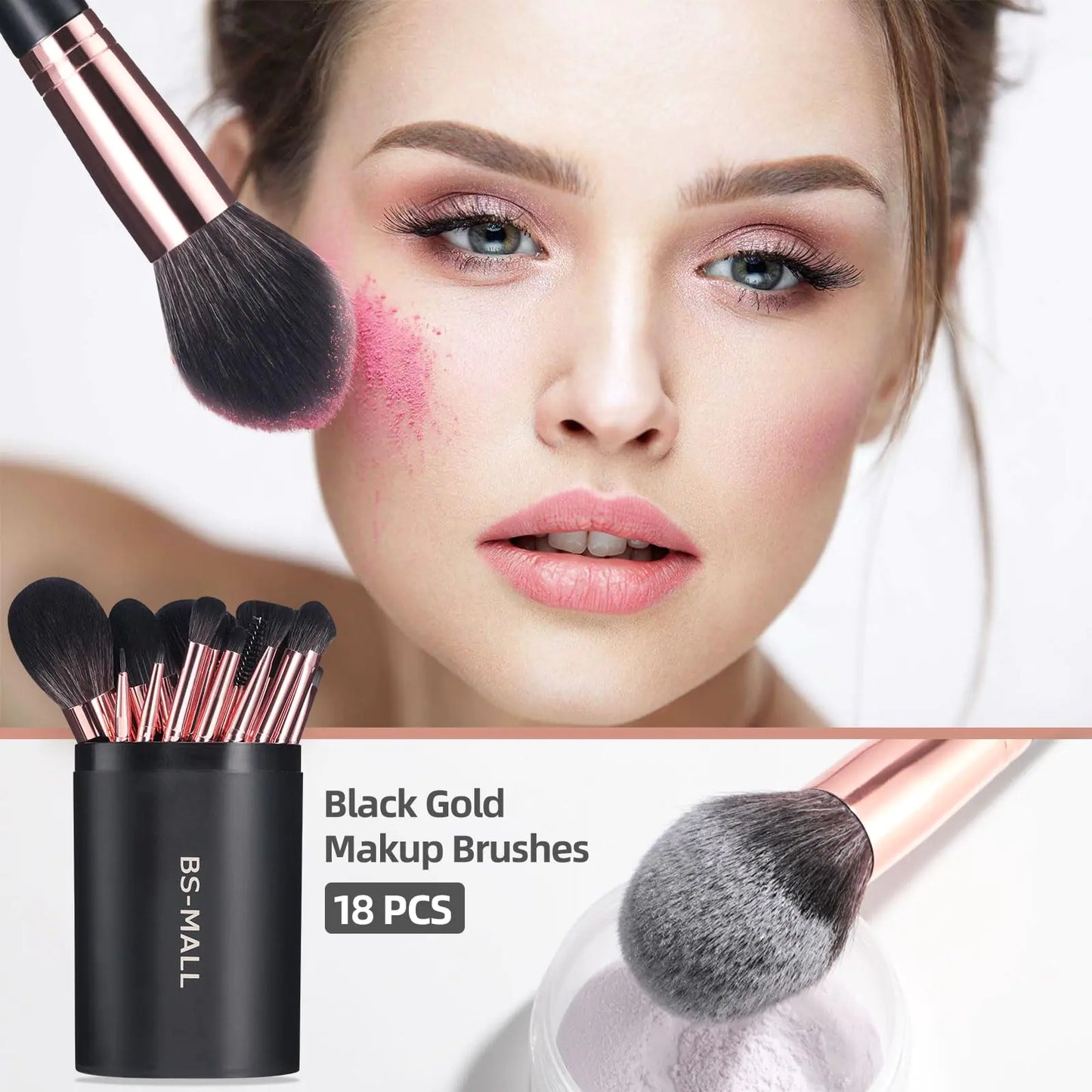 BS-MALL Makeup Brush Set 18 Pcs Premium Synthetic