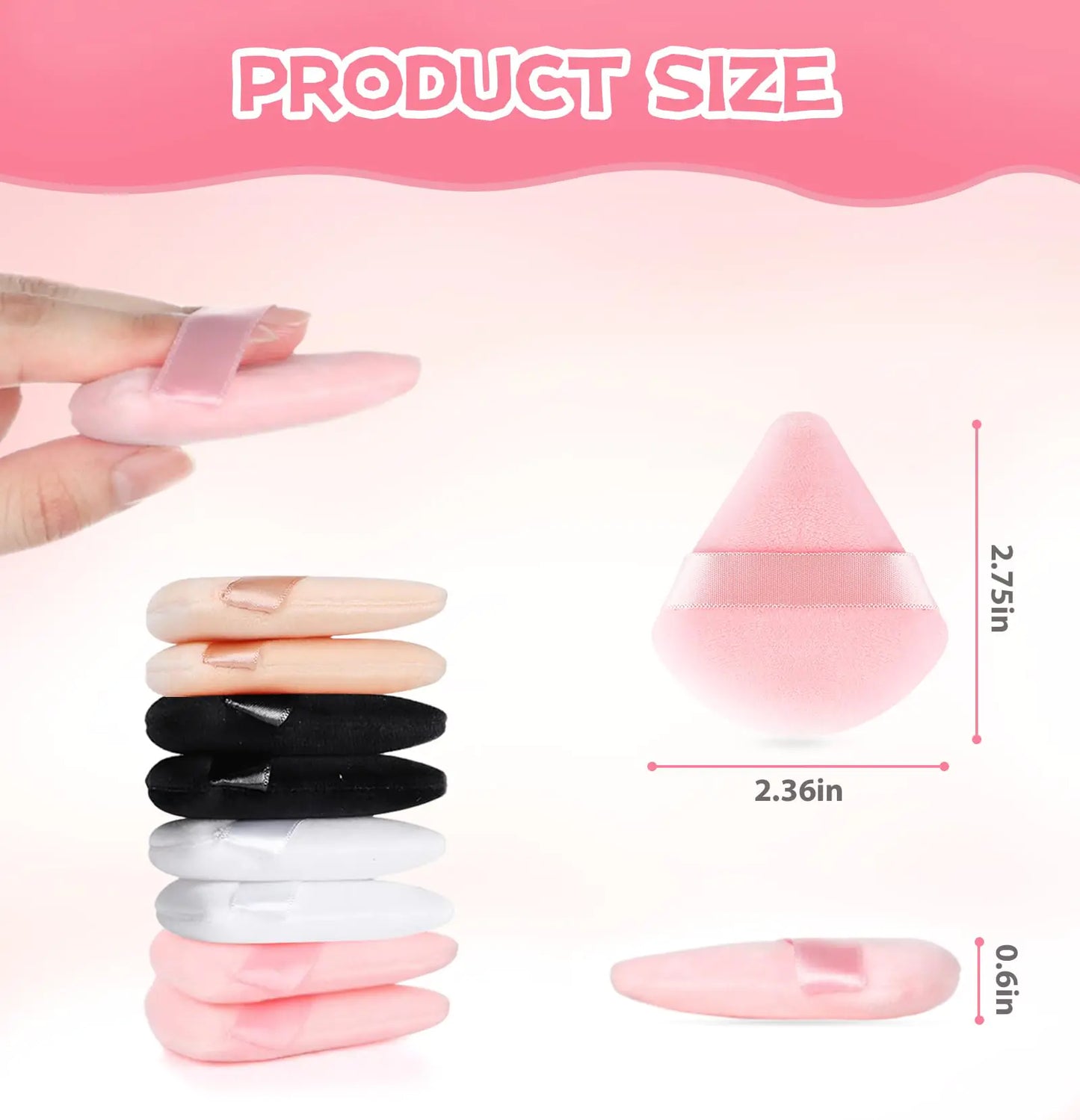 8 Pieces Triangle Powder Puff Face Soft Triangle Makeup