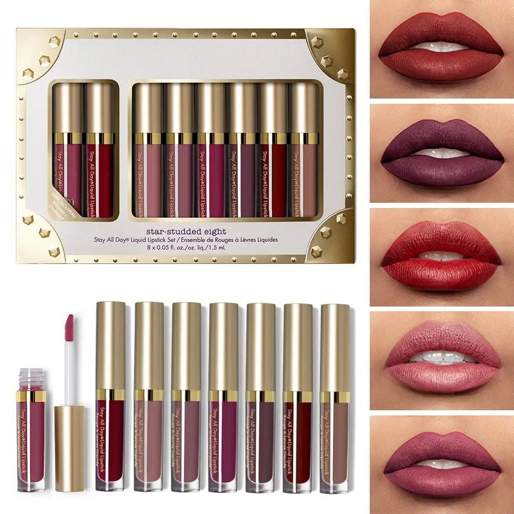 8 Pieces Professional Lip Glaze Gloss