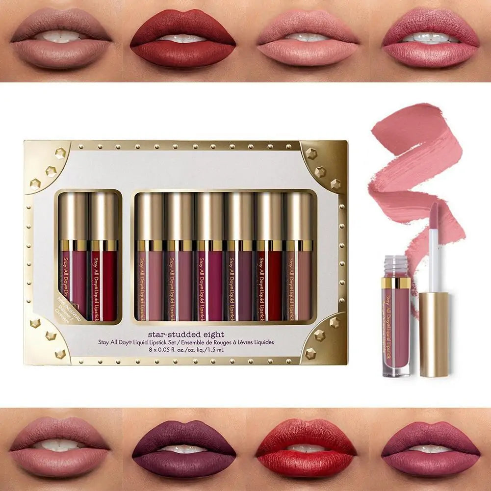 8 Pieces Professional Lip Glaze Gloss