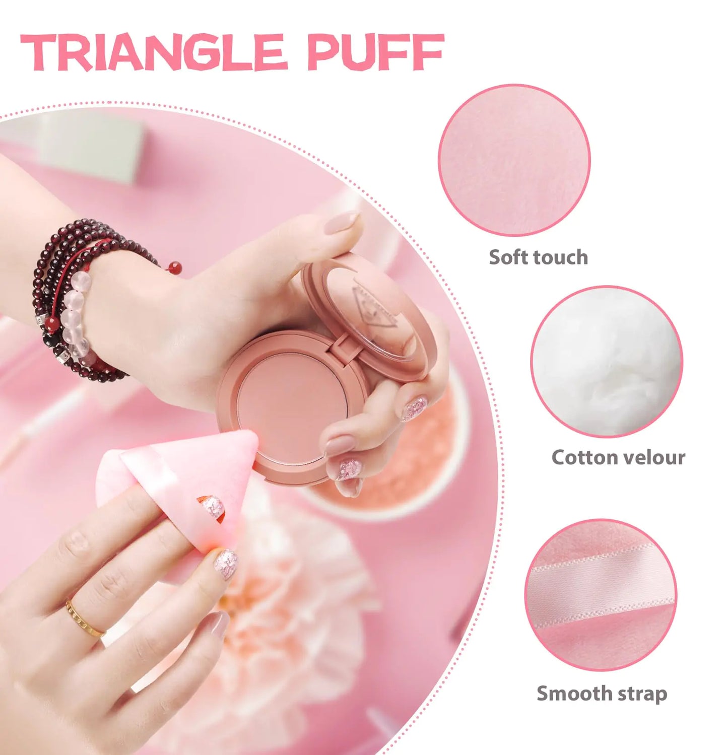 8 Pieces Triangle Powder Puff Face Soft Triangle Makeup